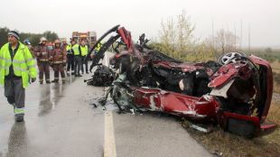 El vehicle on han mort els cinc joves francesos © ACN