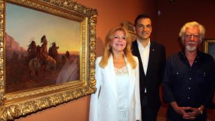 La baronessa Thyssen, Carles Motas i Miguel Ángel Blanco © ACN