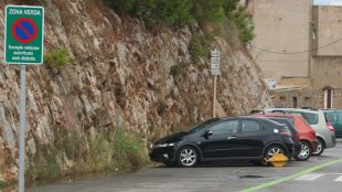 zona, verda, aparcament, escala
