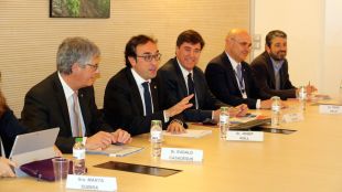 El conseller de Territori i Sostenibilitat, Josep Rull, durant la constitució de la Taula del Ter © ACN