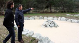 David Gràcia i Josep Maria Cervera a la zona de basses d'infiltració