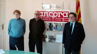 El president de la Cambra de Comerç de Sant Feliu de Guíxols, Joan Puig (dreta) a l'acte de presentació de l'acord