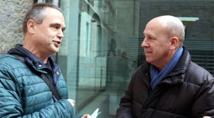 Els secretaris generals d'UGT i CCOO a les comarques gironines, Xavier Casas i Bartomeu Compte