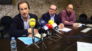 Sergi Bonet acompanyat de Ricard Rigall i Francesc Roca