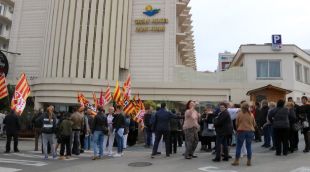 Els treballadors manifestats l'abril passat