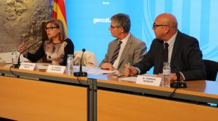 (D'esquerra a dreta) Montserrat Ribera, Eudald Casadesús i Ferran Roquer