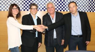 Les autoritats que aquest 17 de maig del 2017 han presentat a Olot el projecte PACE Europa