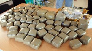 Els paquets de haixix que han localitzat al cotxe del conductor