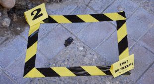 Una tifa de gos encerclada com si es tractés d'un assassinat