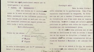 La carta que un Dalí emocionat va enviar a Dalmau acceptant la invitació de fer una expoció "moderna"