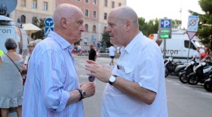 Narcís Bardalet (esquerra), ahir amb l'exalcalde de Figueres Marià Lorca