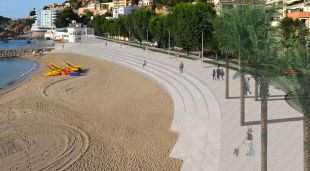 Vista general de tot l'àmbit del passeig de Rius i Calvet. Recreació de com quedarà la zona després de les obres de remodelació