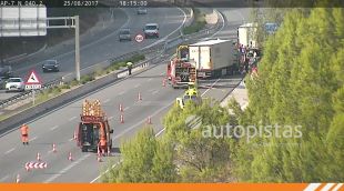 L'accident vist des d'una de les càmeres de seguretat de l'autopista