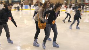 patinadors, gel, pista