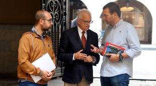 El vicealcalde de Girona Eduard Berloso i els tinents d'alcalde de Salt i Sarrià de Ter, Àlex Barceló i Narcís Fajula