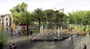 Una imatge del futur Parc Central de Salt Feliu de Guíxols, que dignificarà l'entorn de l'asil Surís