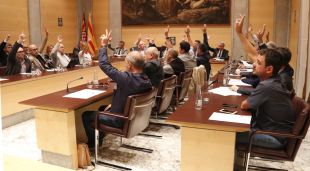 Els diputats de la Diputació de Girona votant a favor de la moció de denúncia per l'actuació policial
