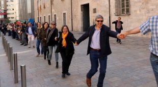 Els treballadors de la Delegació del Govern, aquest matí