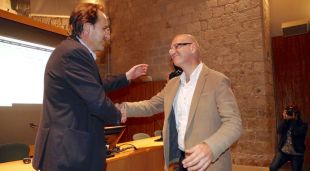 Sergi Bonet i Quim Salvi, després de conèixer els resultats provisionals de les eleccions