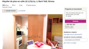 Exemple d'un pis al Barri Vell que s'anuncia com a lloguer normal però que el propietari ofereix com a pis turístic