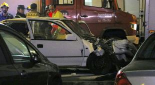 L'estat en què ha quedat el turisme implicat en l'accident de Figueres