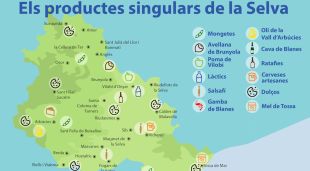 Imatge del mapa de la Selva amb els aliments i begudes seleccionades