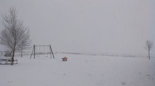 La nevada d'aquesta tarda a Hostalets d'en Bas (Garrotxa)