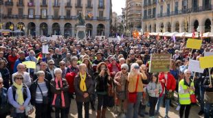 Plaça Independència de Girona on s'ha fet la protesta