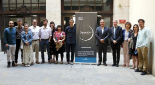 Alguns dels impulsors del Temps d'Art a Girona que s'ha presentat avui