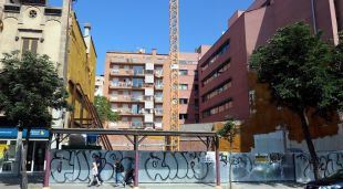 Les obres d'un edifici de nova construcció a l'avinguda Jaume I de Girona