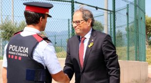 El president Quim Torra a la seva arribada al centre penitenciari del Puig de les Basses