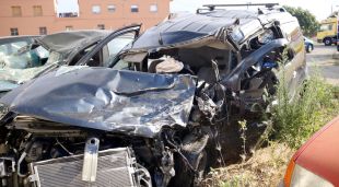 Un dels dos vehicles implicats en l'accident mortal a Borrassà
