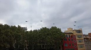 Els helicòpters sobrevolant Girona