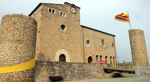 Pla general del castell de Bellcaire, a l'esquerra la part que correspon a l'església