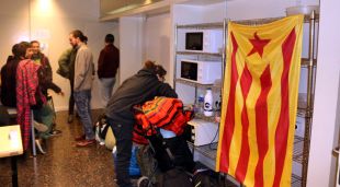 El menjador on han passat la nit els estudiants