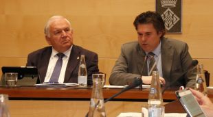 (D'esquerra a dreta) El vicepresident de la Diputació de Girona Fermí Santamaria amb l'aleshores president, Pere Vila