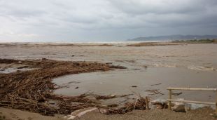 La gola del Ter després d'un temporal de mar el novembre de l'any passat