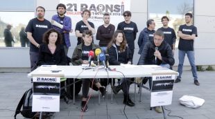Roda de premsa dels encausats per les mobilitzacions l'aniversari de l'1-O