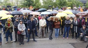 Els assistents a la concentració d'aquesta tarda
