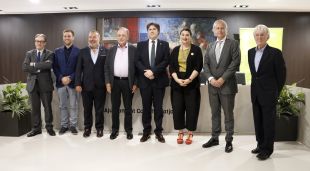 Les autoritats que avui han assistit a la presentació del projecte de la residència a Platja d'Aro