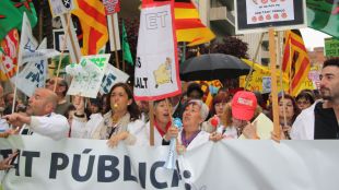 manifestació, girona, retallades, metges, sanitat