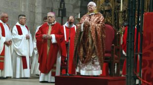 Un instant de la missa oficiada pel bisbe Francesc Pardo el 2019