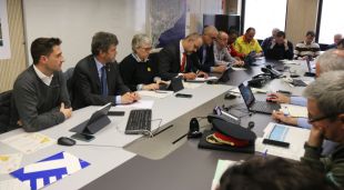 El conseller d'Interior, Miquel Buch, presideix la reunió del comitè de seguiment de l'episodi meteorològic advers