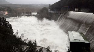 El Ter baixant amb força al Pasteral