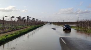 La carretera que uneix Ullà amb Verges, completament negada
