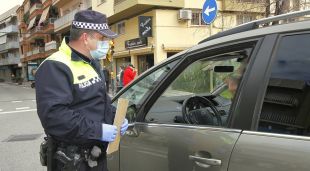 Un dels controls efectuats ahir per la Policia Local de Blanes