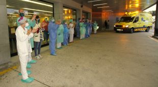Homenatge als sanitaris a l'Hospital de Blanes (arxiu)