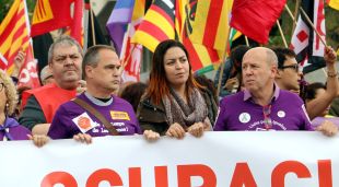 Bartomeu Compte -a l'esquerra- i Xavier Casas -a la dreta- l'1 de Maig de 2018