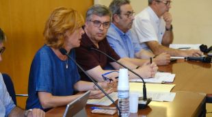 La presidenta del Consell Comarcal de l'Alt Empordà, Sònia Martínez, al consell d'alcaldes