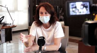 L'alcaldessa de Girona, Marta Madrenas, durant l'entrevista
